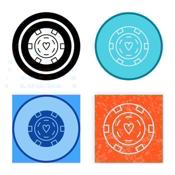 Unique Poker Chips Vector Icon