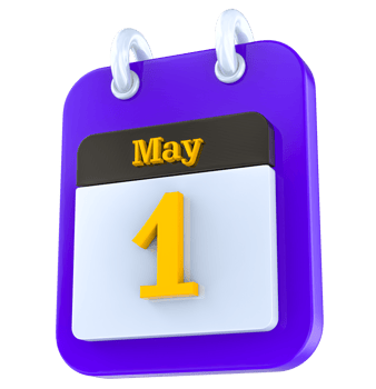 May calendar 3D day 1 png