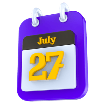 July calendar 3D day 27 png