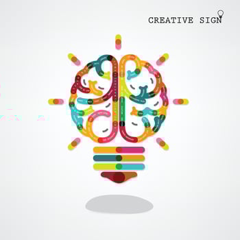 Creative infographics left and right brain function ideas on background vector