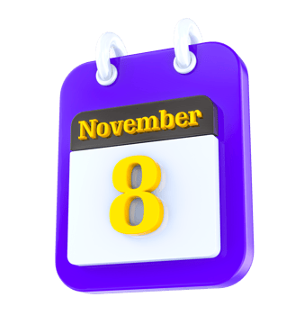 November calendar 3D day 8 png