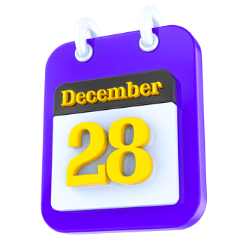 December calendar 3D day 28 png