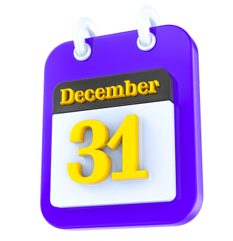 December calendar 3D day 31 png