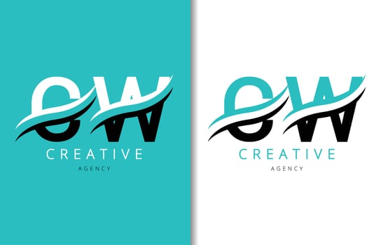 CW Letter Logo Design with Background and Creative company logo. Modern Lettering Fashion Design. Vector illustration