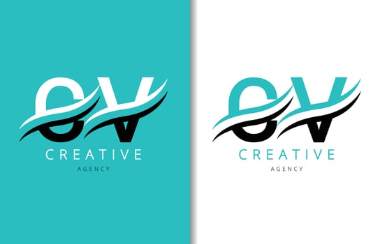 CV Letter Logo Design with Background and Creative company logo. Modern Lettering Fashion Design. Vector illustration