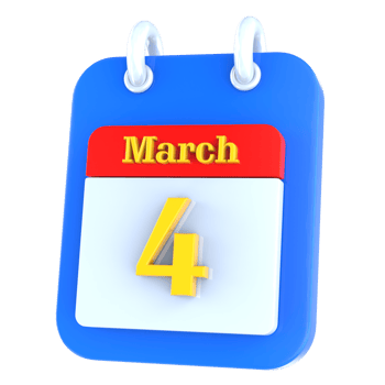 March calendar 3d icon day 4 png