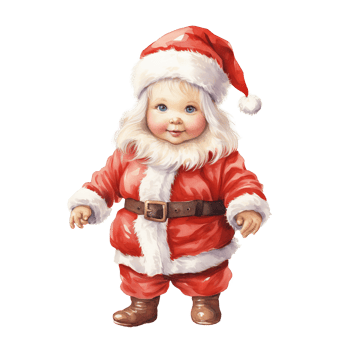 AI generated Baby Santa For Christmas Event. Watercolor Style. AI Generated png