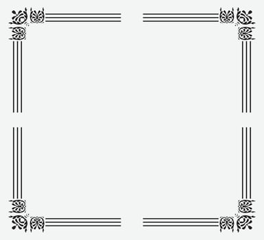 Vector corner border collection or vintage photo frame design set