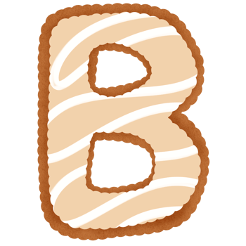 Hand drawn gingerbread alphabet png