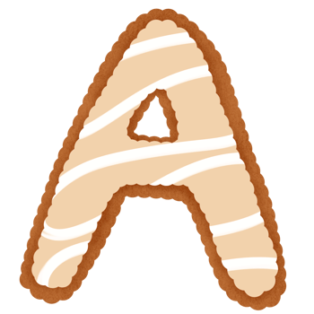 Hand drawn gingerbread alphabet png