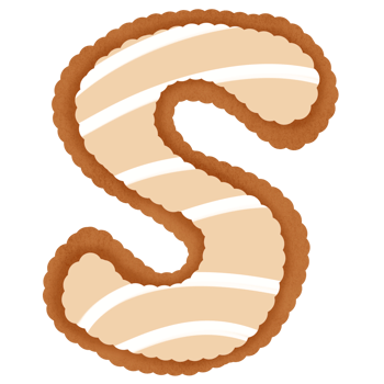 Hand drawn gingerbread alphabet png