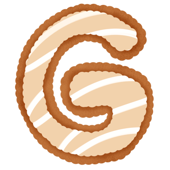 Hand drawn gingerbread alphabet png