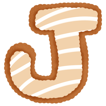 Hand drawn gingerbread alphabet png