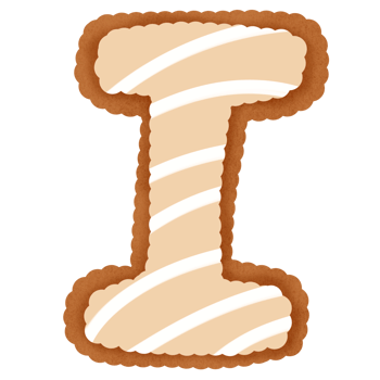 Hand drawn gingerbread alphabet png