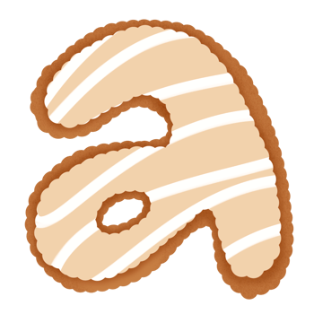 Hand drawn gingerbread alphabet png