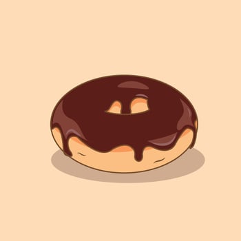 vector illustration of donut cartoon