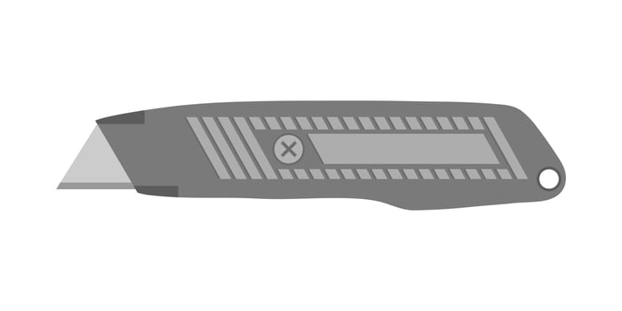 Stationery knife tool vector flat illustration