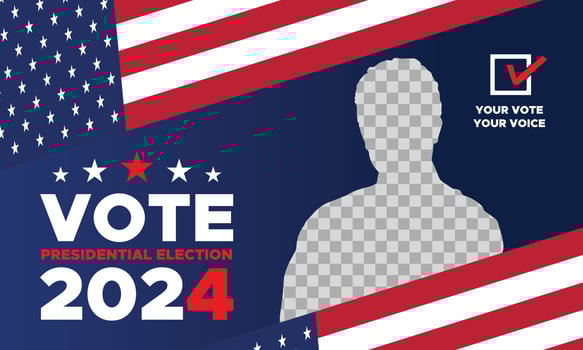 Vote 2024. Presidential election day in united states. Election 2024 USA. Political election campaign banner. background, post, Banner, card, poster design with Vote day November 5 US vector