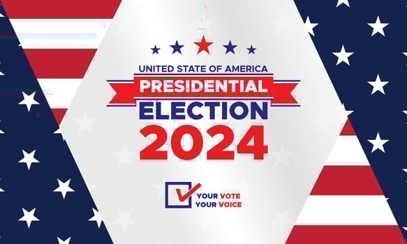 Vote 2024. Presidential election day in united states. Election 2024 USA. Political election campaign banner. background, post, Banner, card, poster design with Vote day November 5 US vector