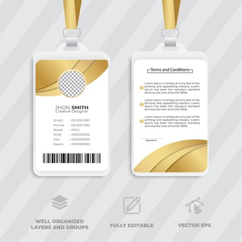 Business ID card Abstract ID badge template with picture Abstract ID card template concept vector
