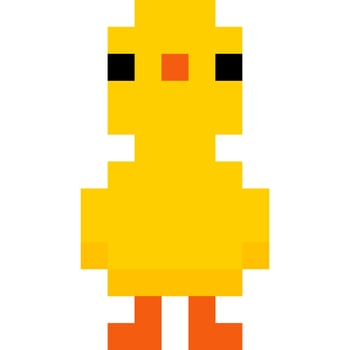 Chicken cartoon icon in pixel style vector