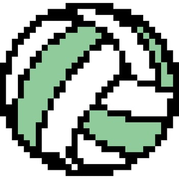Volleyball cartoon icon in pixel style vector