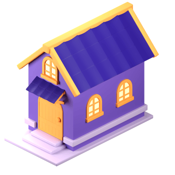 3D Stylized House. Object on a transparent background png