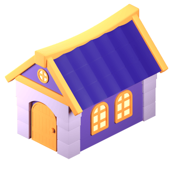 3D Stylized House. Object on a transparent background png