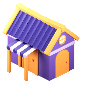 3D Stylized House. Object on a transparent background png
