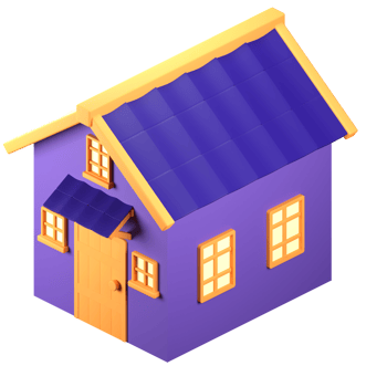 3D Stylized House. Object on a transparent background png