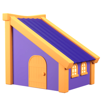 3D Stylized House. Object on a transparent background png