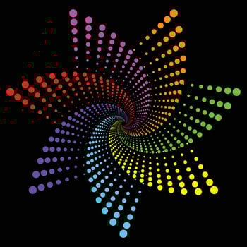 Multicolor dotted spiral vortex circle vector Mandala illustration