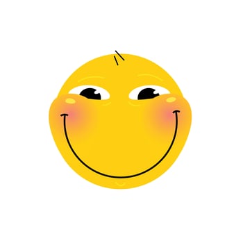 Yellow round head, face. Emotion of fear. Vector. Flat illustration of stylized human face. Round sign. Emoji yellow sad face. Symbol, icon. vector