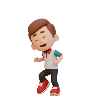 3D cute boy happy dancing png