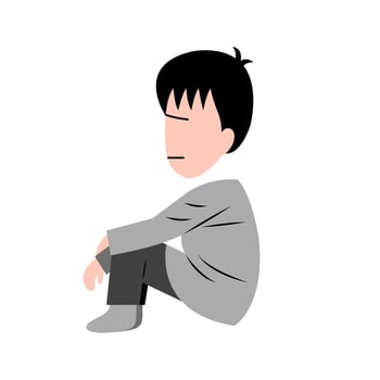 Little Boy Feeling Sad Illustration vector