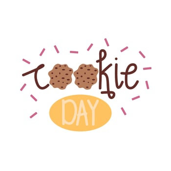 Cookie Day Cute Hand Lettering vector