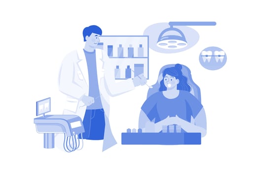Girl Getting Dental Treatment vector