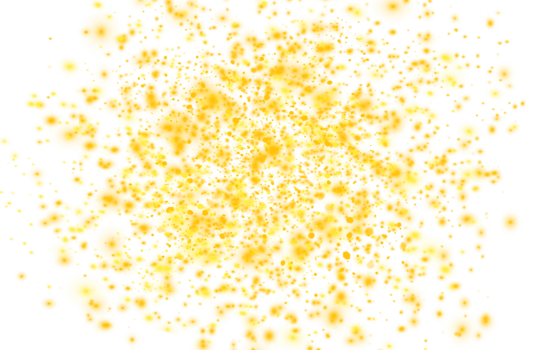 Magic particles of yellow glitter effect isolated on transparent background. Png. png
