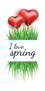 Spring vector illustration with green grass