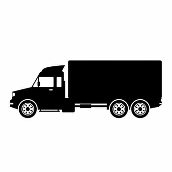 Box truck icon vector. Shipment truck silhouette for icon, symbol and sign. Box truck for shipment, transit, delivery, package or transportation vector