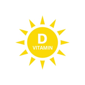 Vitamin D with sun icon. d3 vitamin icon vector