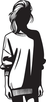 Fashion Woman Sketch Drawing. vector