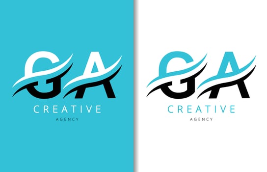 GA Letter Logo Design with Background and Creative company logo. Modern Lettering Fashion Design. Vector illustration