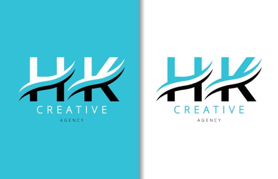 H K Letter Logo Design with Background and Creative company logo. Modern Lettering Fashion Design. Vector illustration