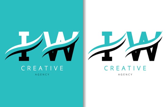 IW Letter Logo Design with Background and Creative company logo. Modern Lettering Fashion Design. Vector illustration