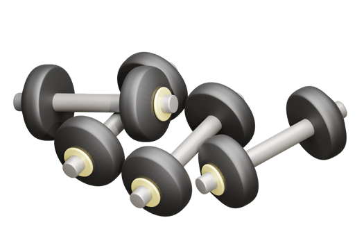 simple 3d dumbbells for gym workout. png