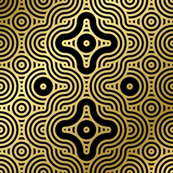 pattern seamless luxury black and gold wave circle line abstract. Geometric line panorama vector design for Christmas background