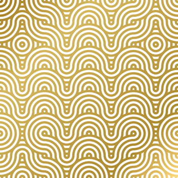 pattern seamless luxury white and gold wave circle line abstract. Geometric line panorama vector design for Christmas background