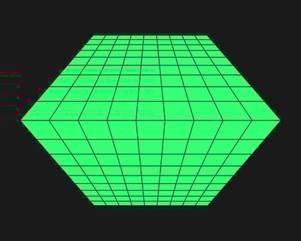 Cyberpunk perspective grid. Cyber geometry y2k element. Isolated style on black background. Vector trendy illustration.