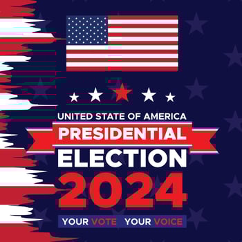 Vote 2024. Presidential election day in united states. Election 2024 USA. Political election campaign banner. background, post, Banner, card, poster design with Vote day November 5 US vector
